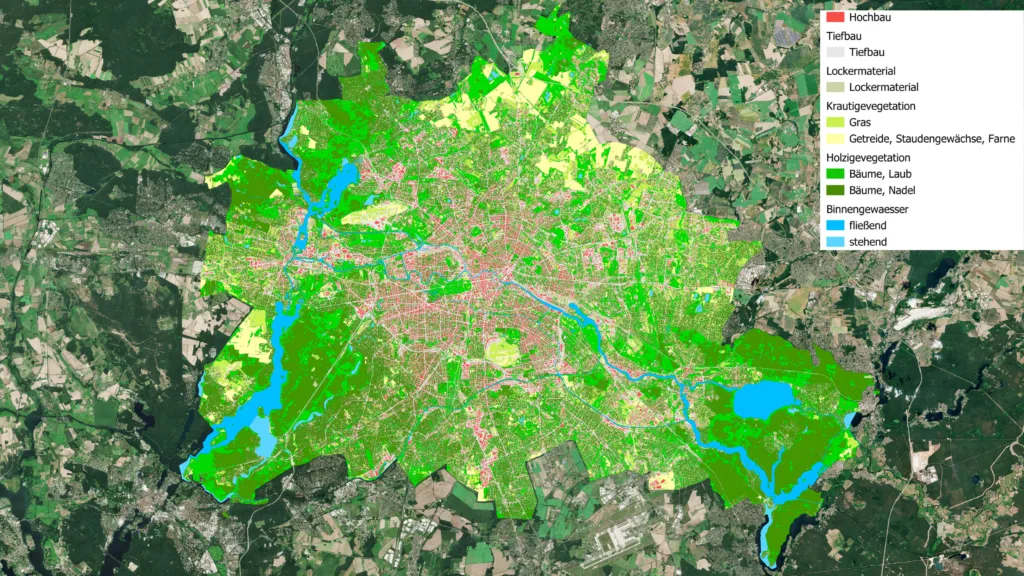 Abbildung Landbedeckung Berlin 2023