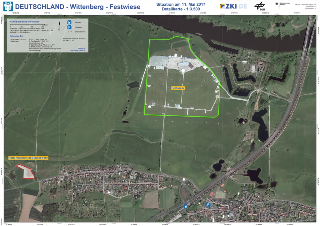 Satellitenbild von der Festwiese in Wittenberg