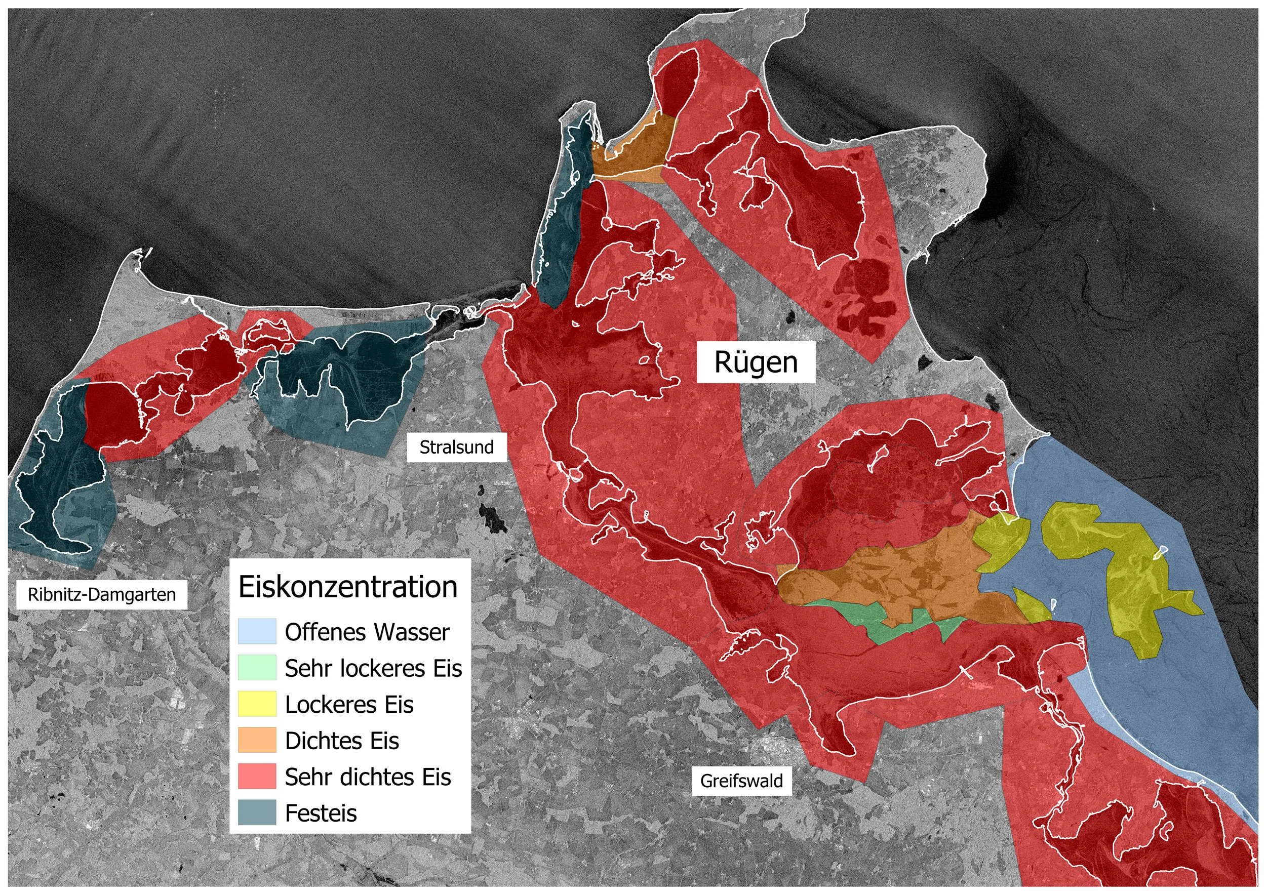 Abbildung Eiskonzentration bei Rügen