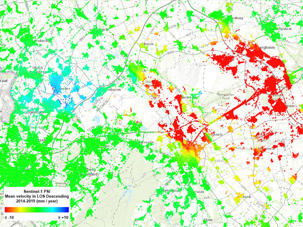 Abbildung von Bodenbewegung im Rheinischen Braunkohlerevier