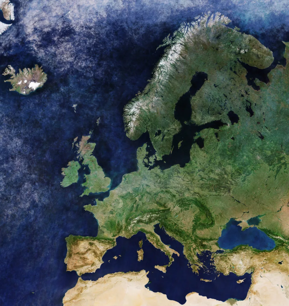 Satellitenbildaufnahme von Europa