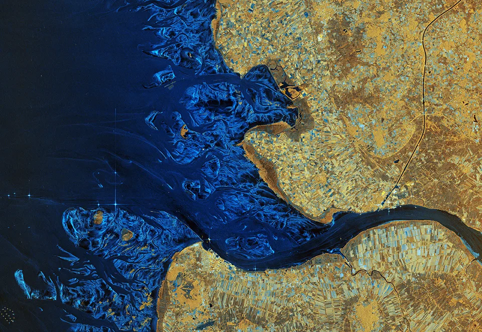 Satellitenbild Elbe-Delta und Umgebung