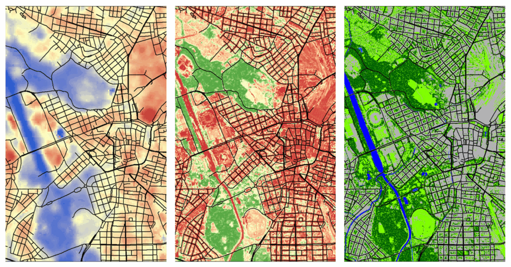Visualisierung von Thermischer Belastung, Thermischer Entlastung und Hydrologischer Entlastung