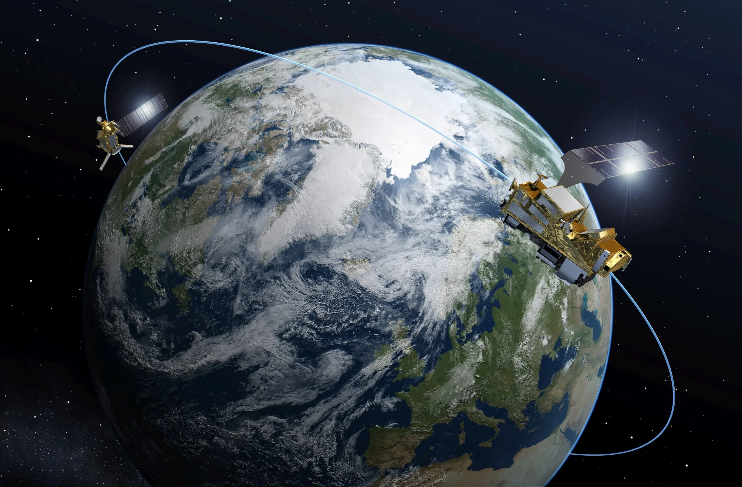 MetOp Second Generation fliegt über die Erde.