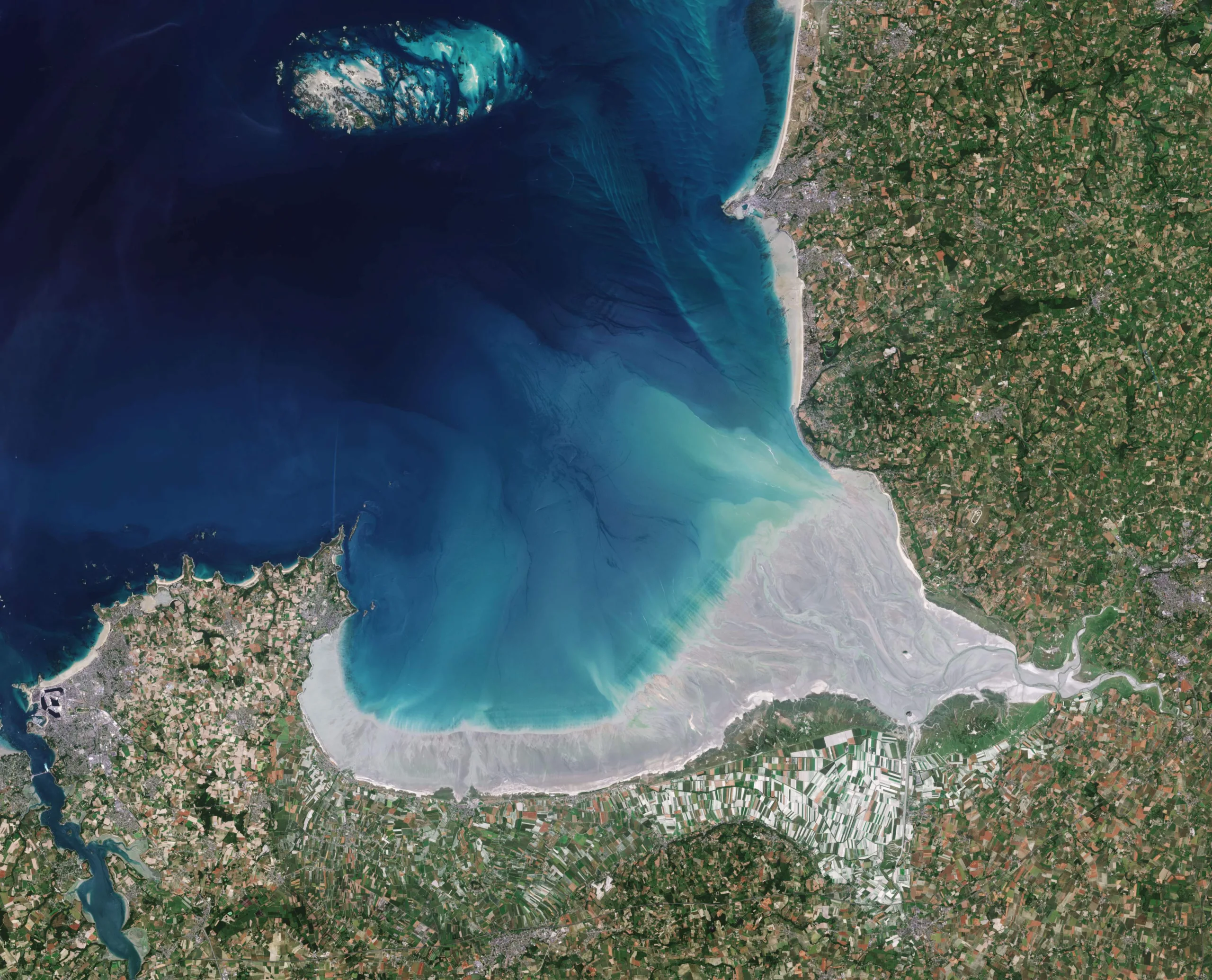Satellitenbild von le Mont Saint-Michel, Frankreich