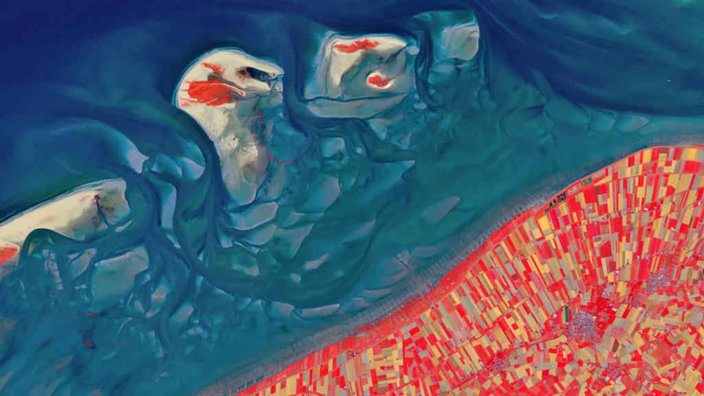 Satellitenbild vom Wattenmeer
